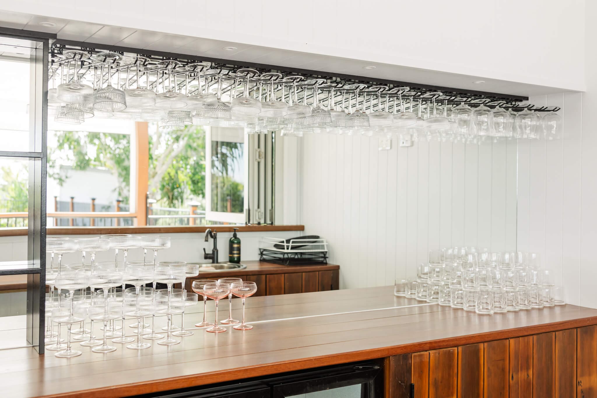 Bar and kitchen area inside a wedding venue located on the Capricorn Coast.