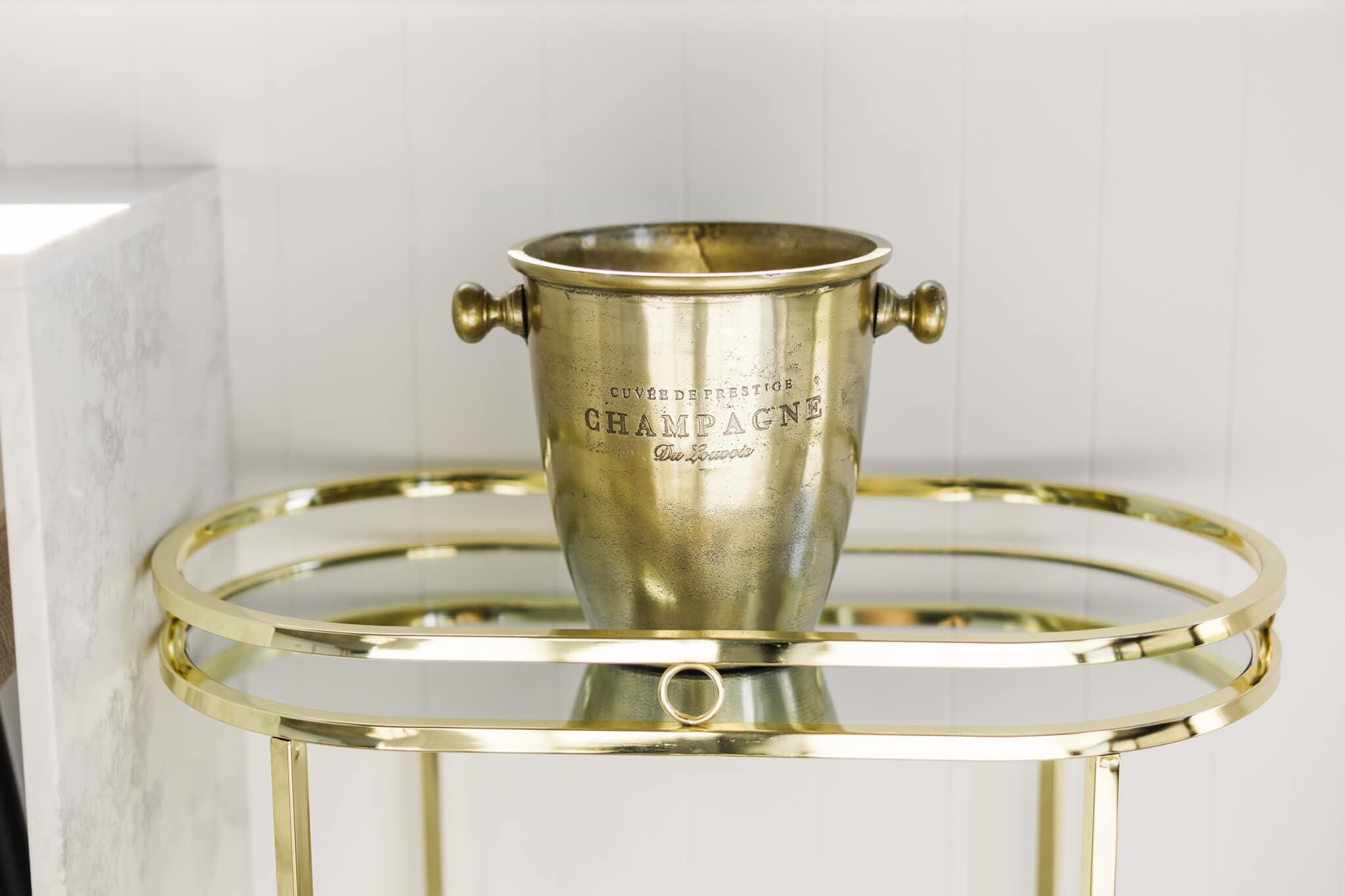 champagne stand in a honeymoon suite at a luxury wedding venue on the Capricorn Coast.