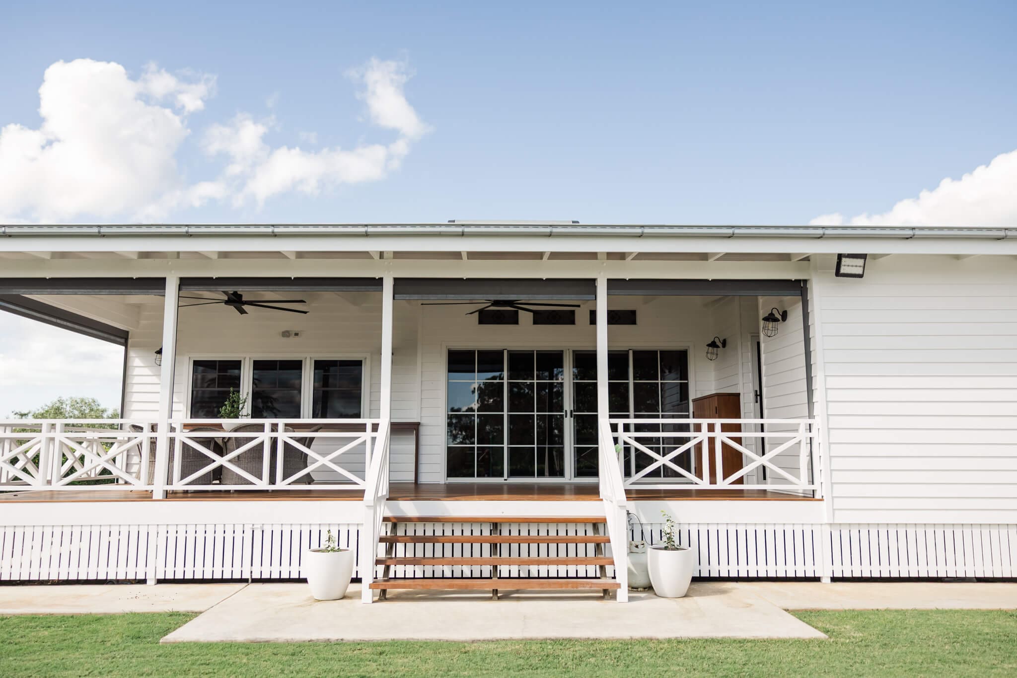 Back veranda area of the Farmhouse at the beautiful scenic wedding venue, Ambrym Estate near Yeppoon.