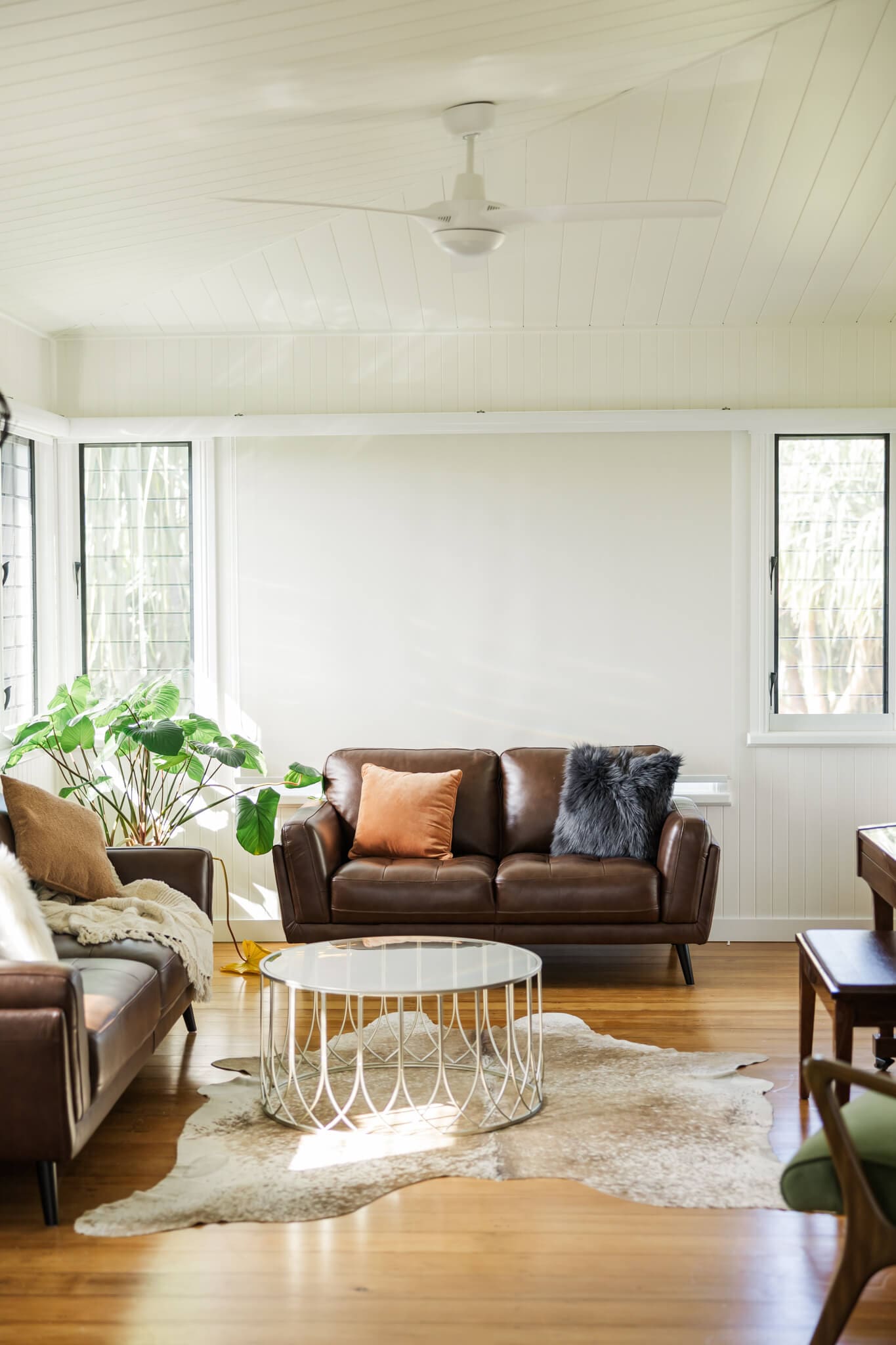 Stylish living area in luxury accommodation near Yeppoon.