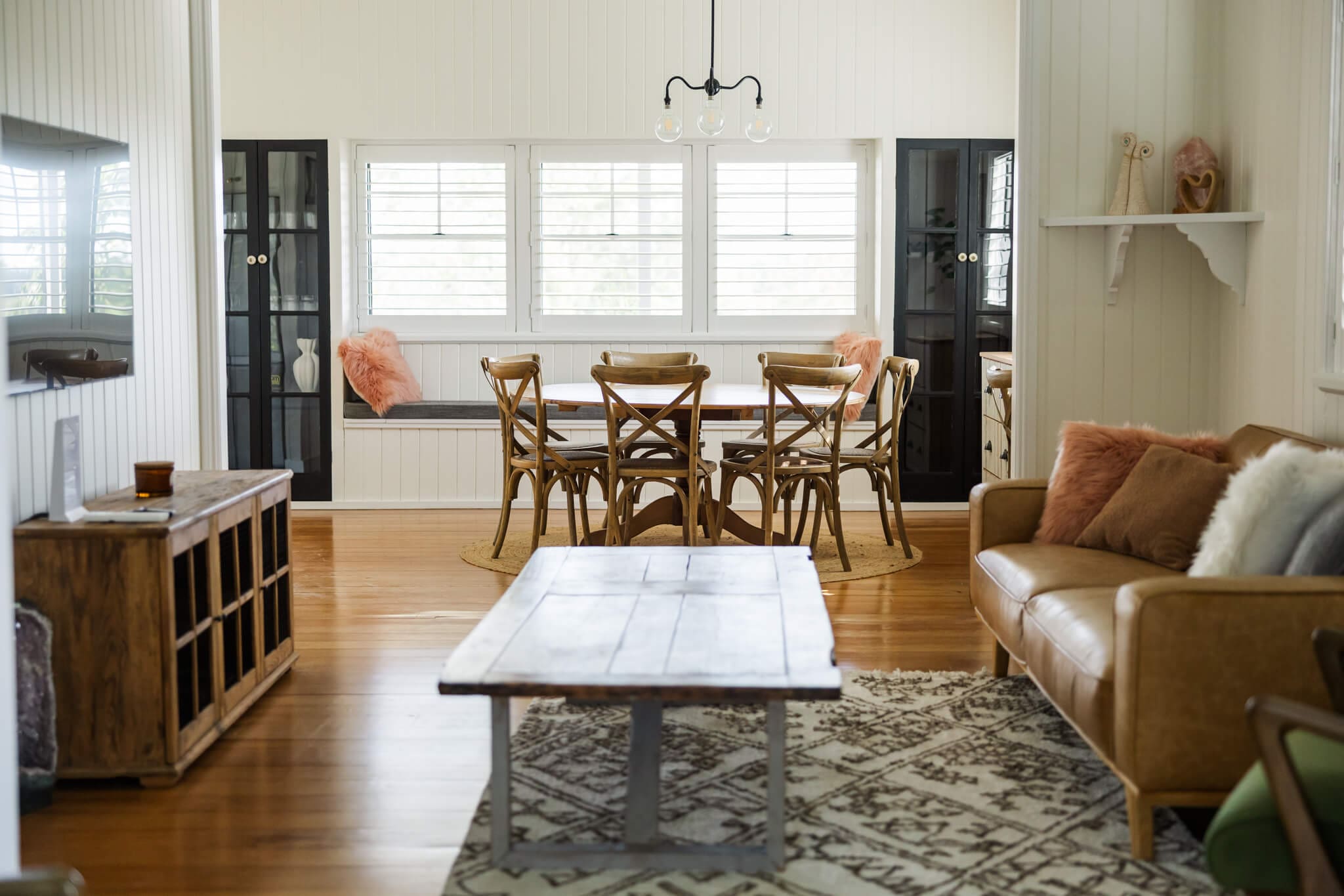Stylish living area in luxury accommodation near Yeppoon.