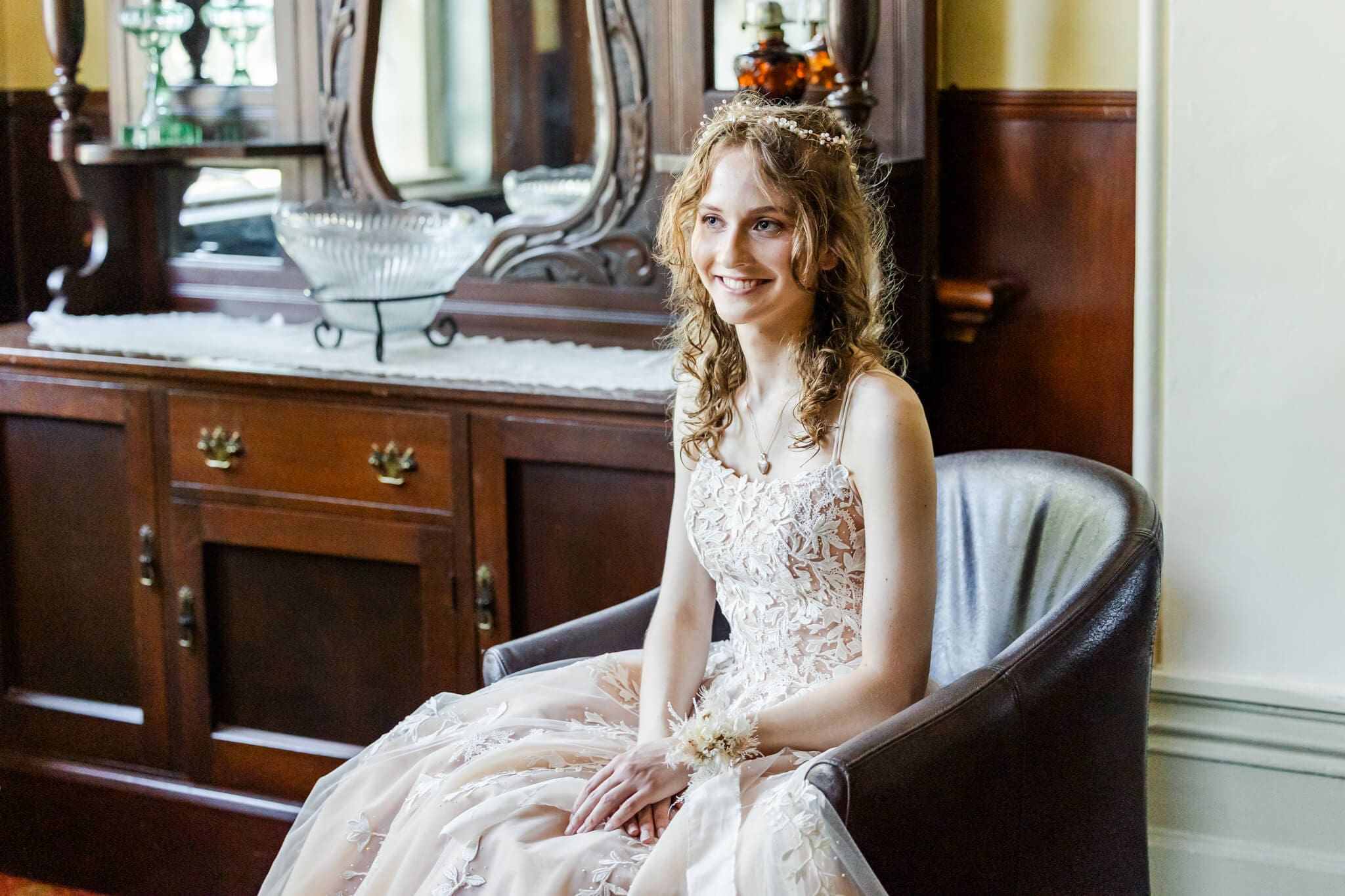 Gorgeous formal dress from Gossip Gowns on a girl graduate, taken at The Criterion Hotel.