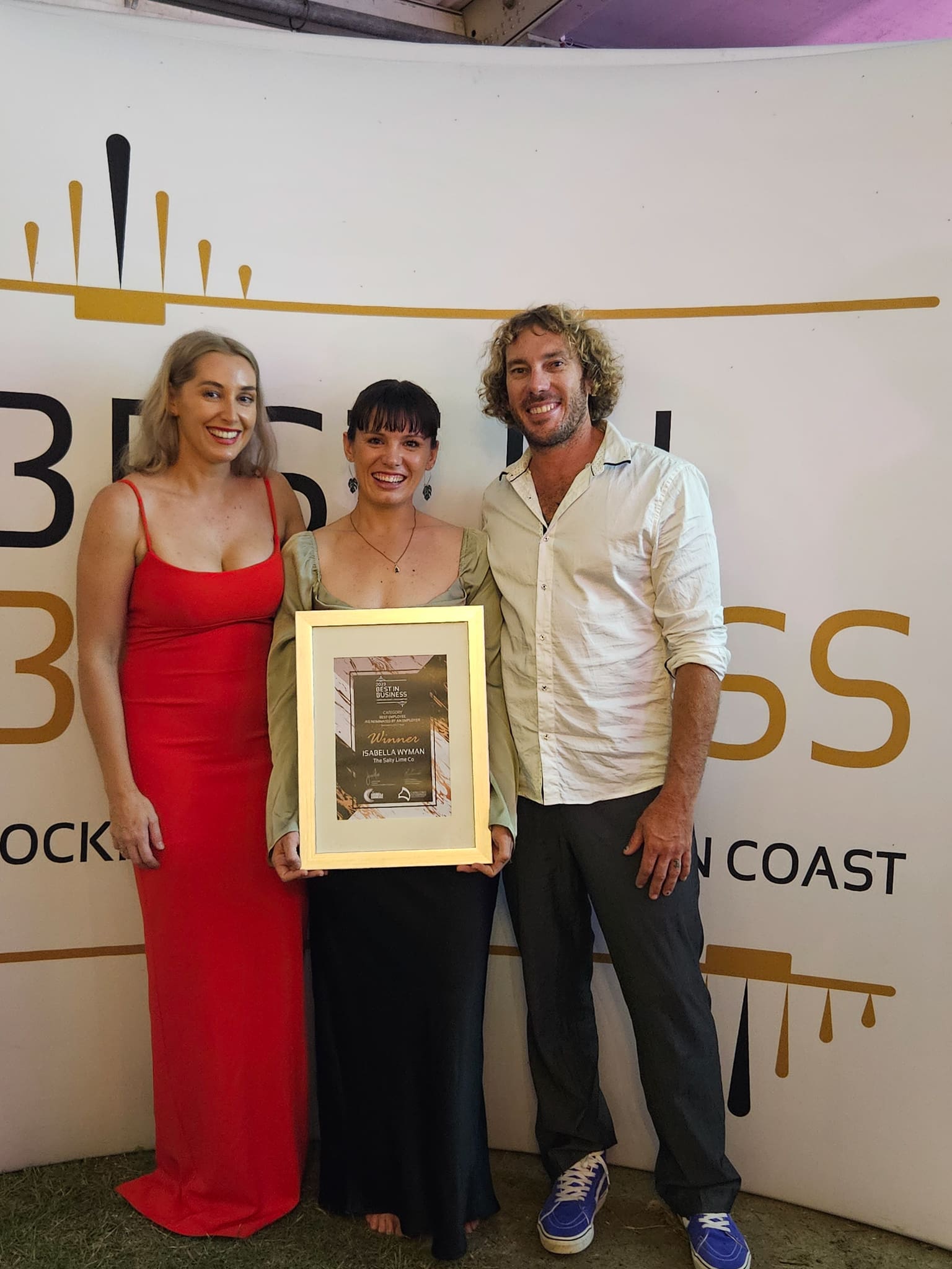 Isabella Wyman recieving an award at the Rockhampton Best Business Awards
