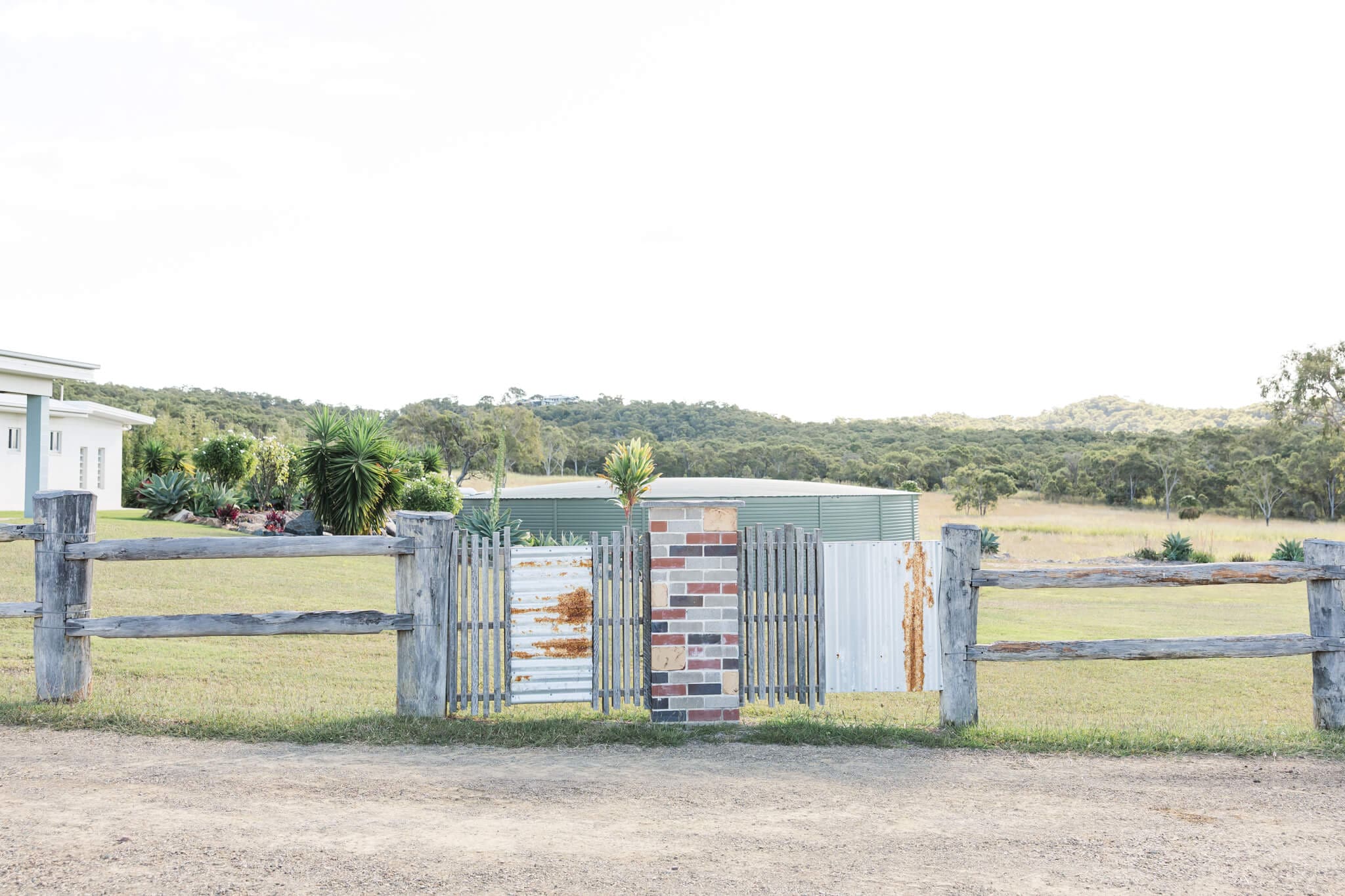 Decorative fence at the rustic wedding venue, The Salty Lime Co, situated near Yeppoon Queensland.