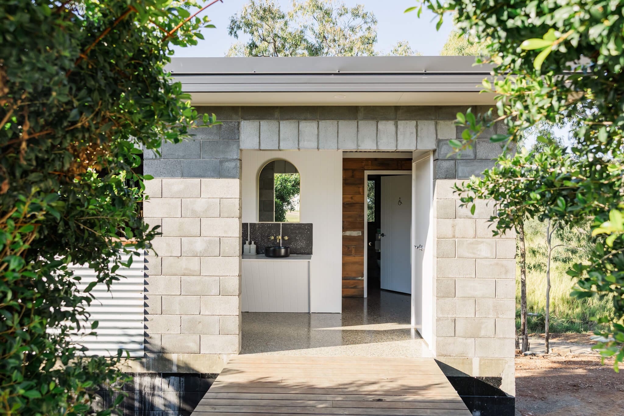 Amenities building at a wedding venue located on a farm near Emu Park, Queensland.