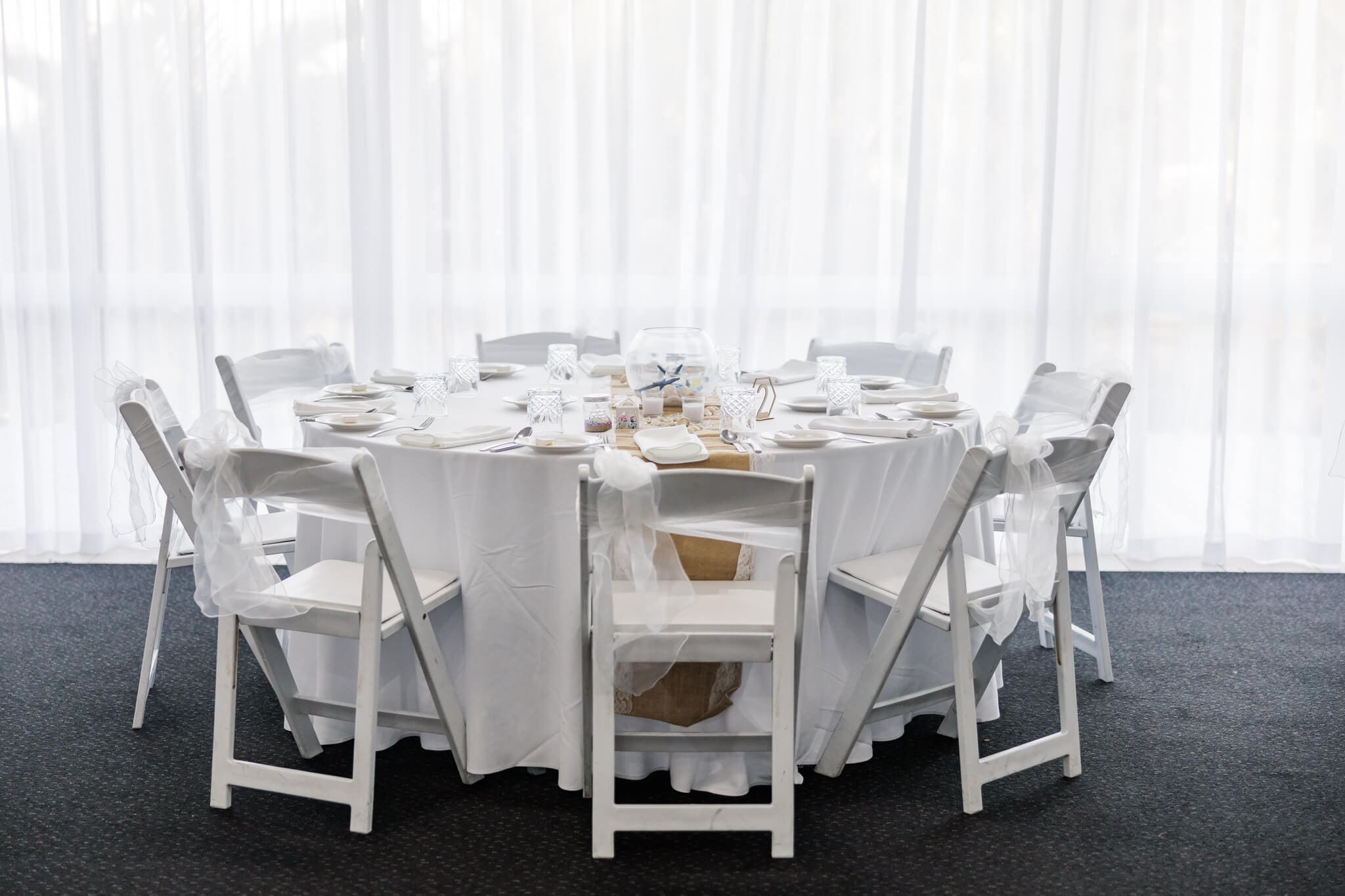 Wedding Reception Details at Beaches Restaurant Yeppoon. Located at Rosslyn Bay.