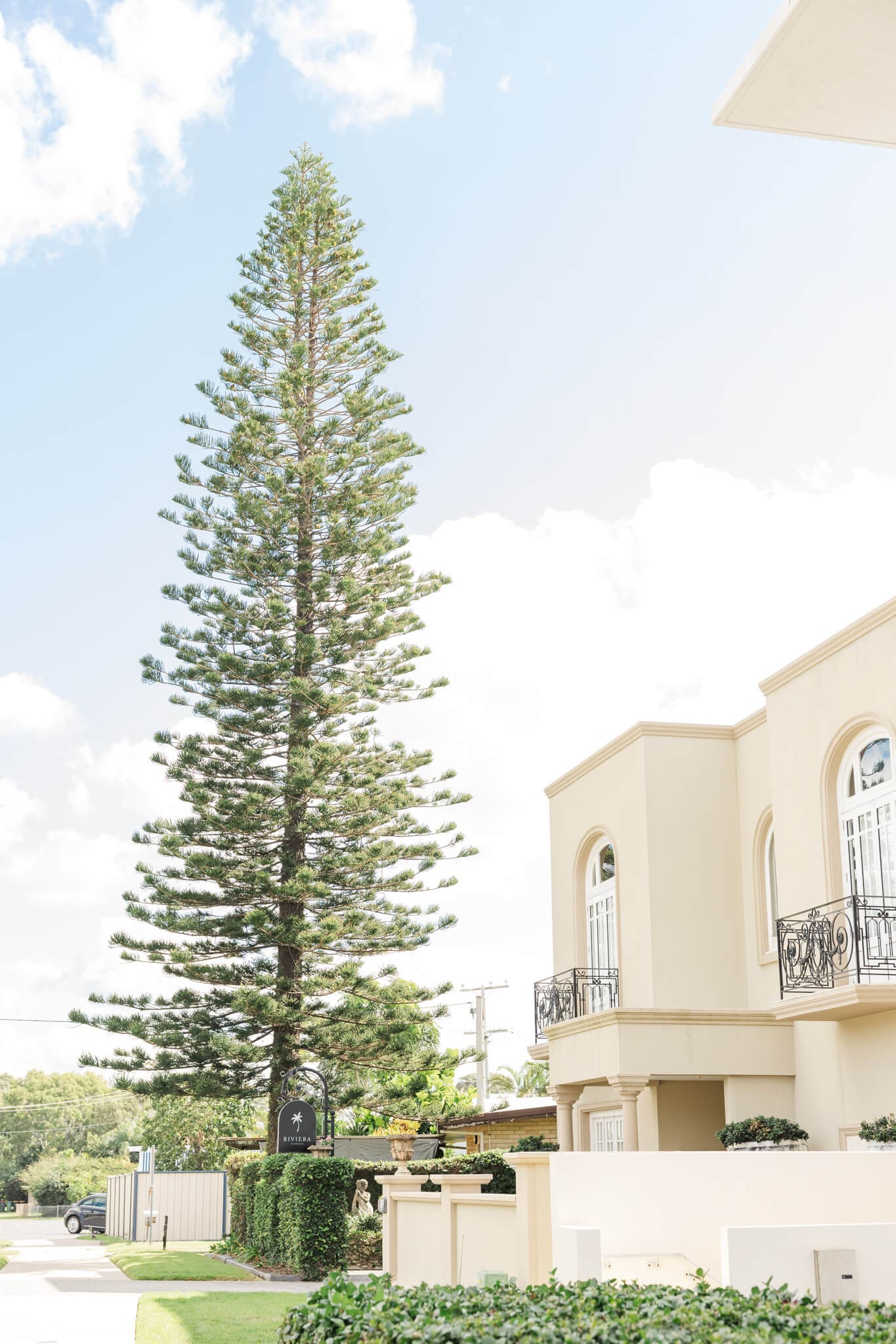 Outside the Riviera Yeppoon, feature beautiful and elegant architecture. Located at Cooee Bay, Queensland, Australia