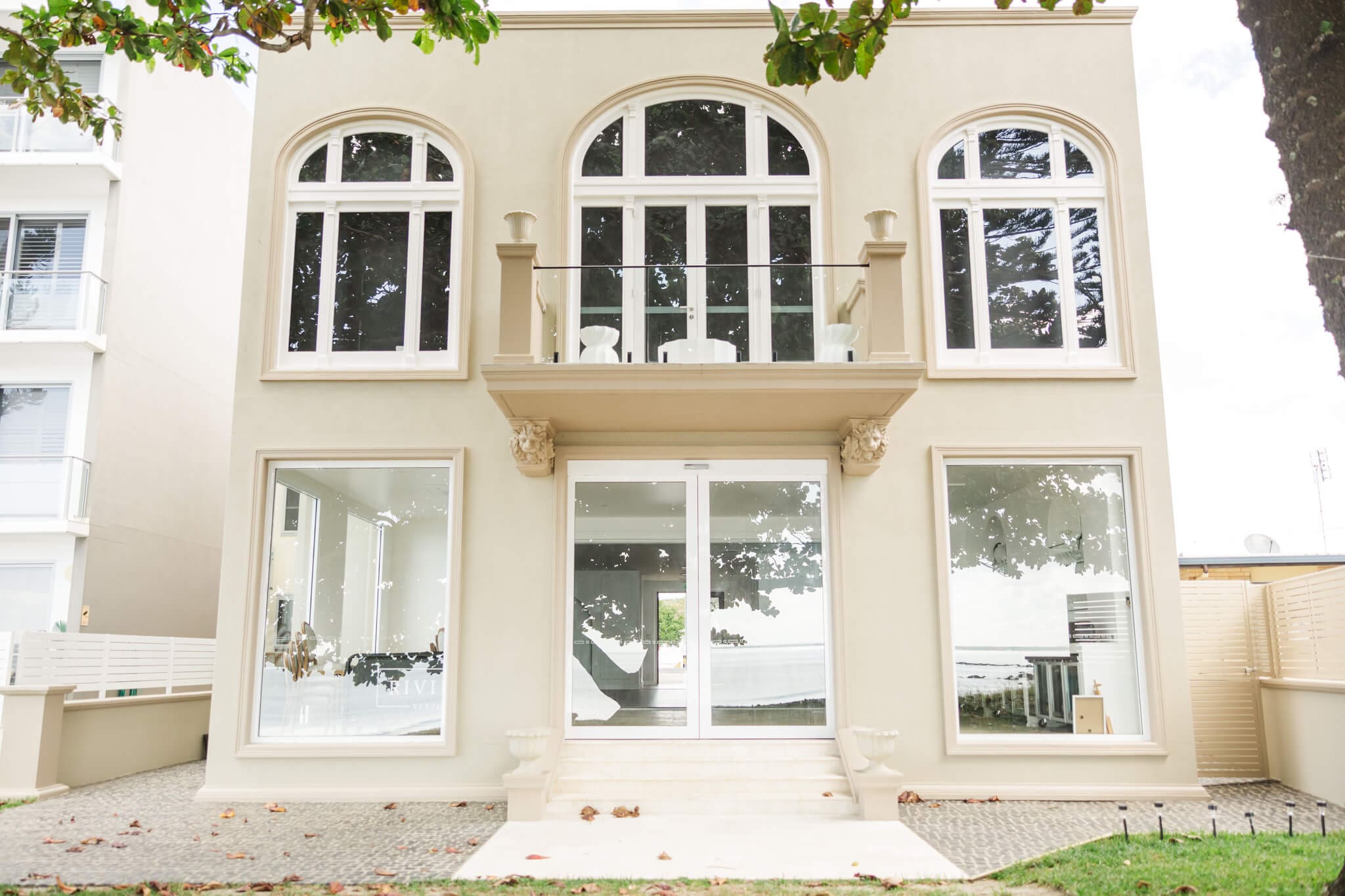 Outside the Riviera Yeppoon, feature beautiful and elegant architecture. Located at Cooee Bay, Queensland, Australia