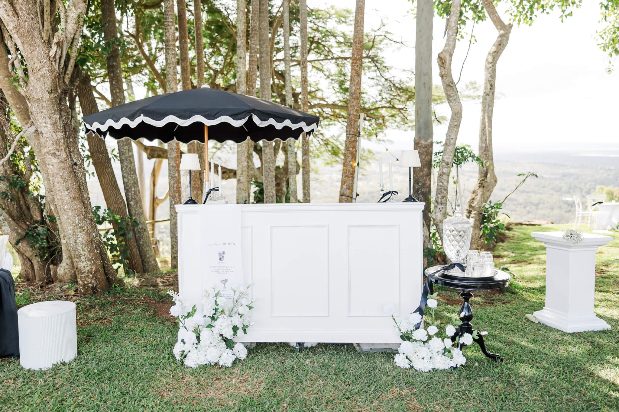 The outdoor bar, set up by The Lookout Woodbury, Yeppoon.