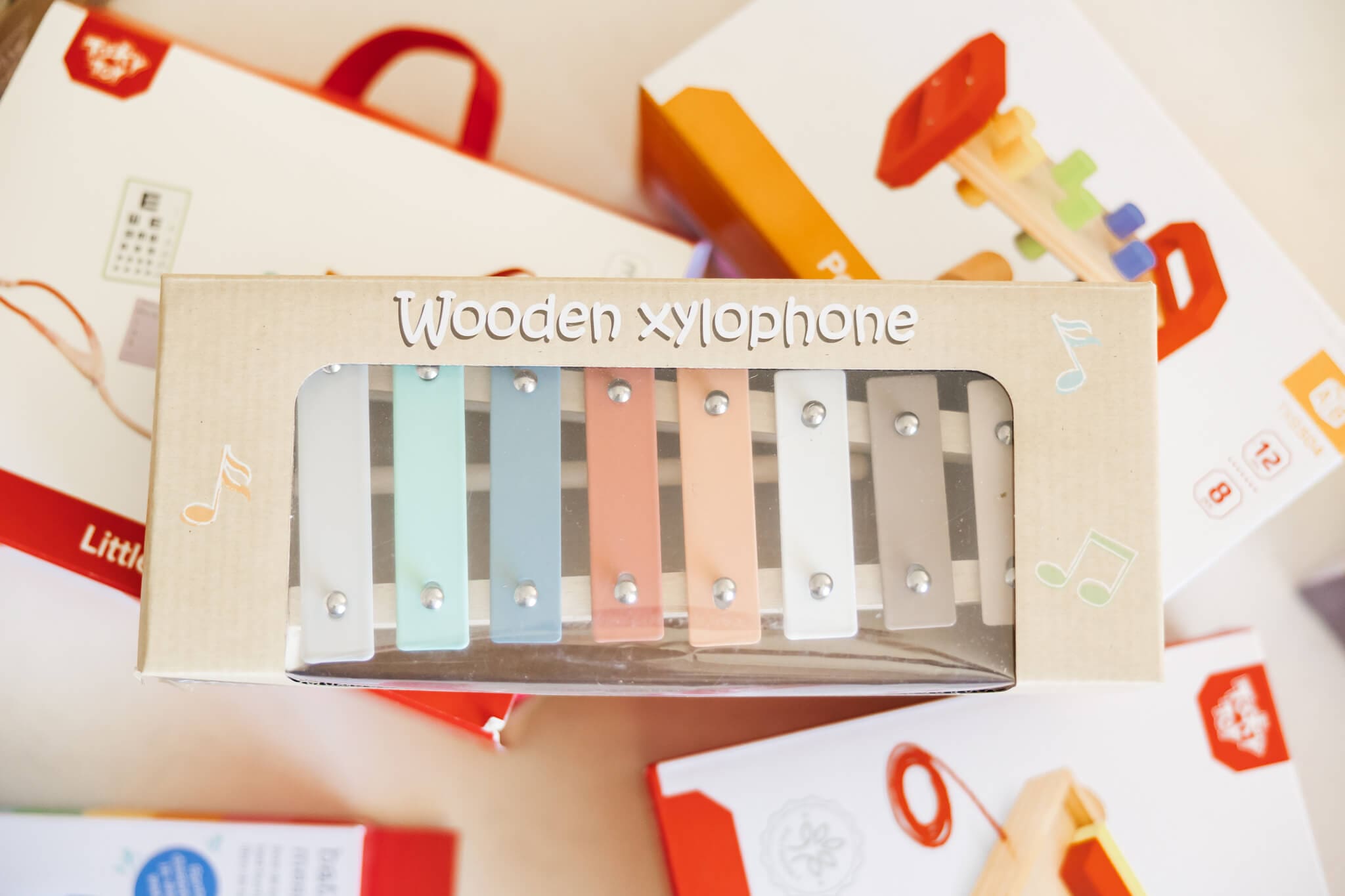 A children's xylophone toy.