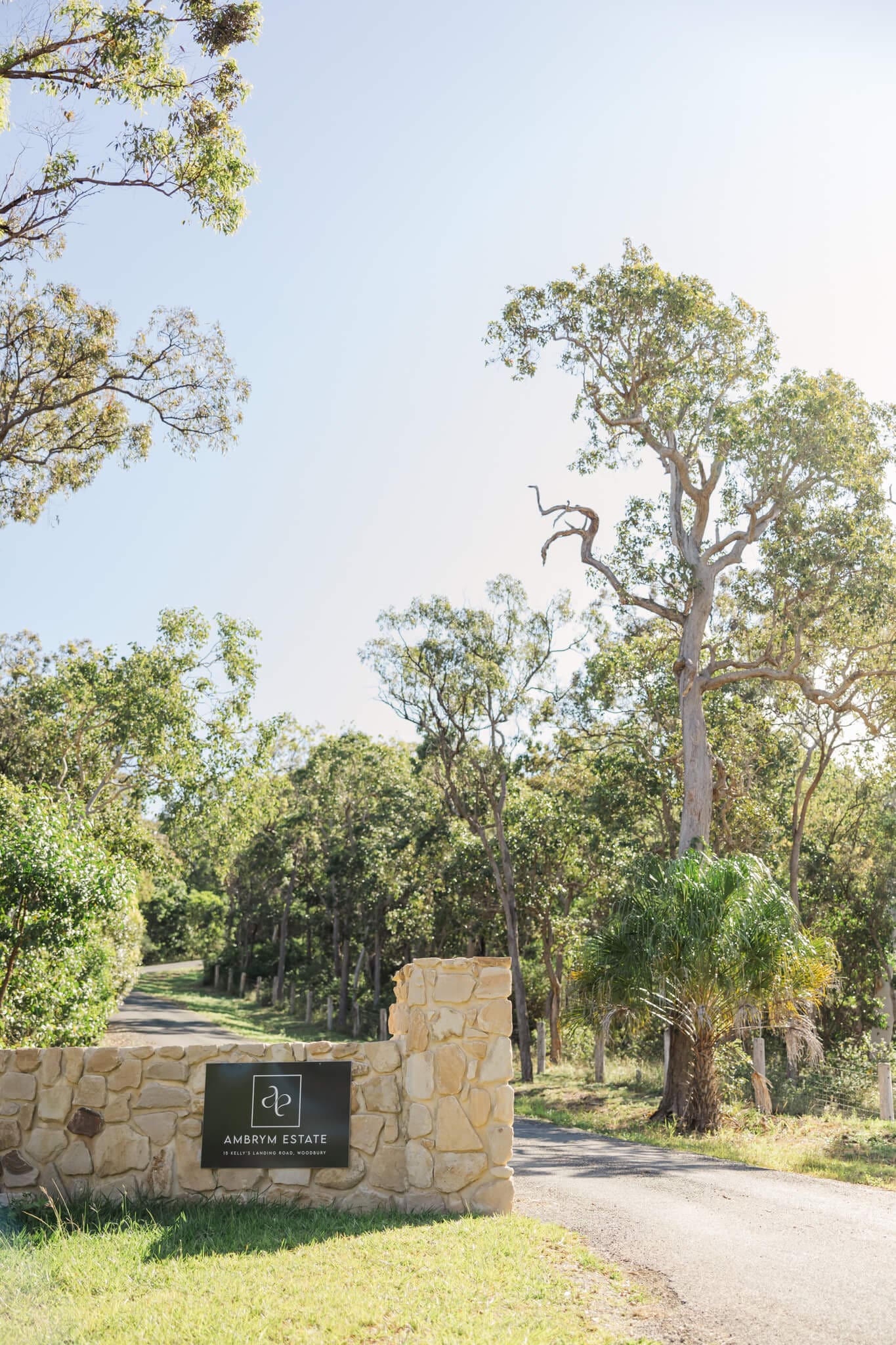 Entrance to Ambrym Estate, a wedding venue near Yeppoon