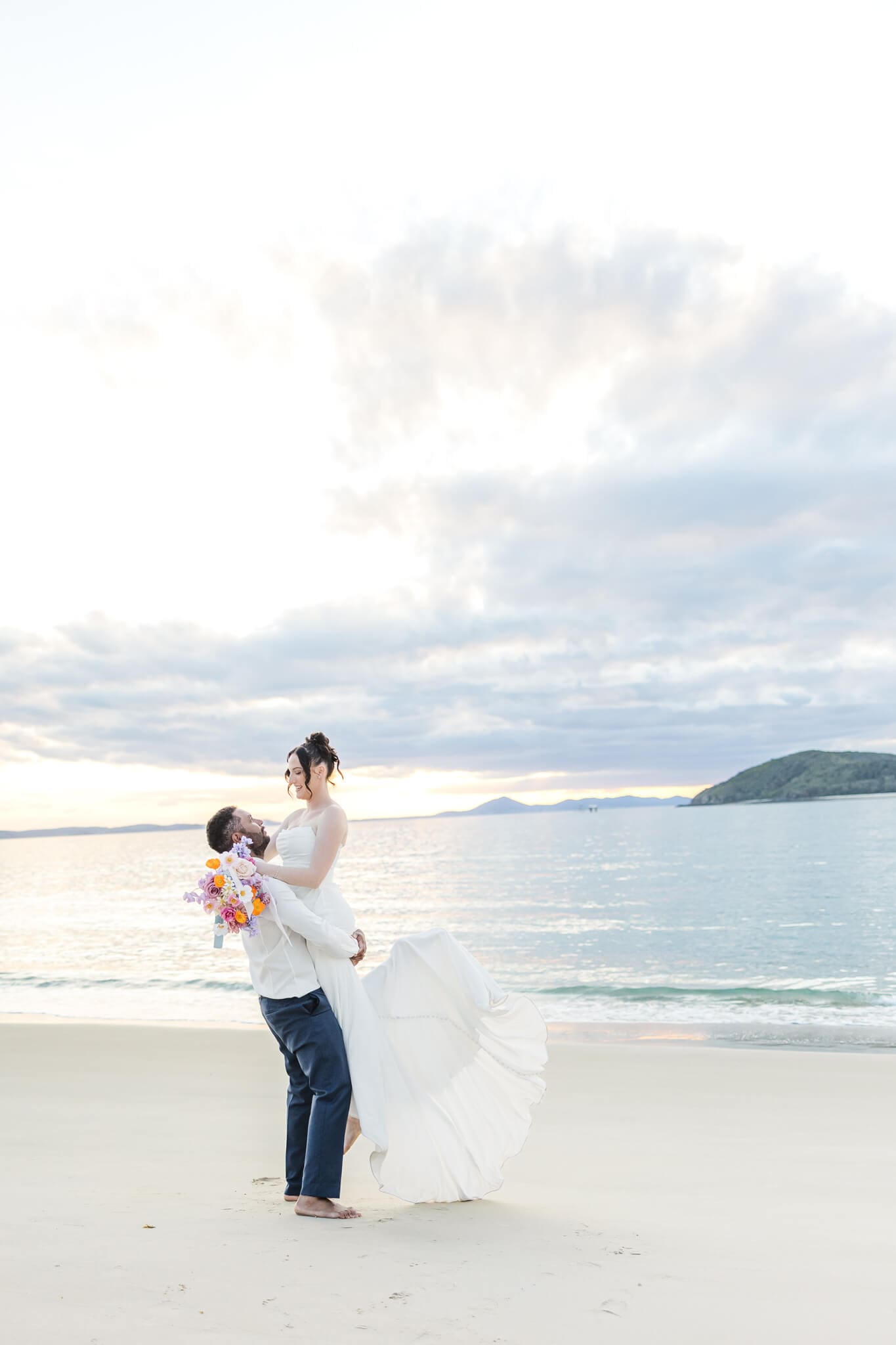 Bride and Groom portrait on Great Keppel Island, a wedding venue at Yeppoon.
