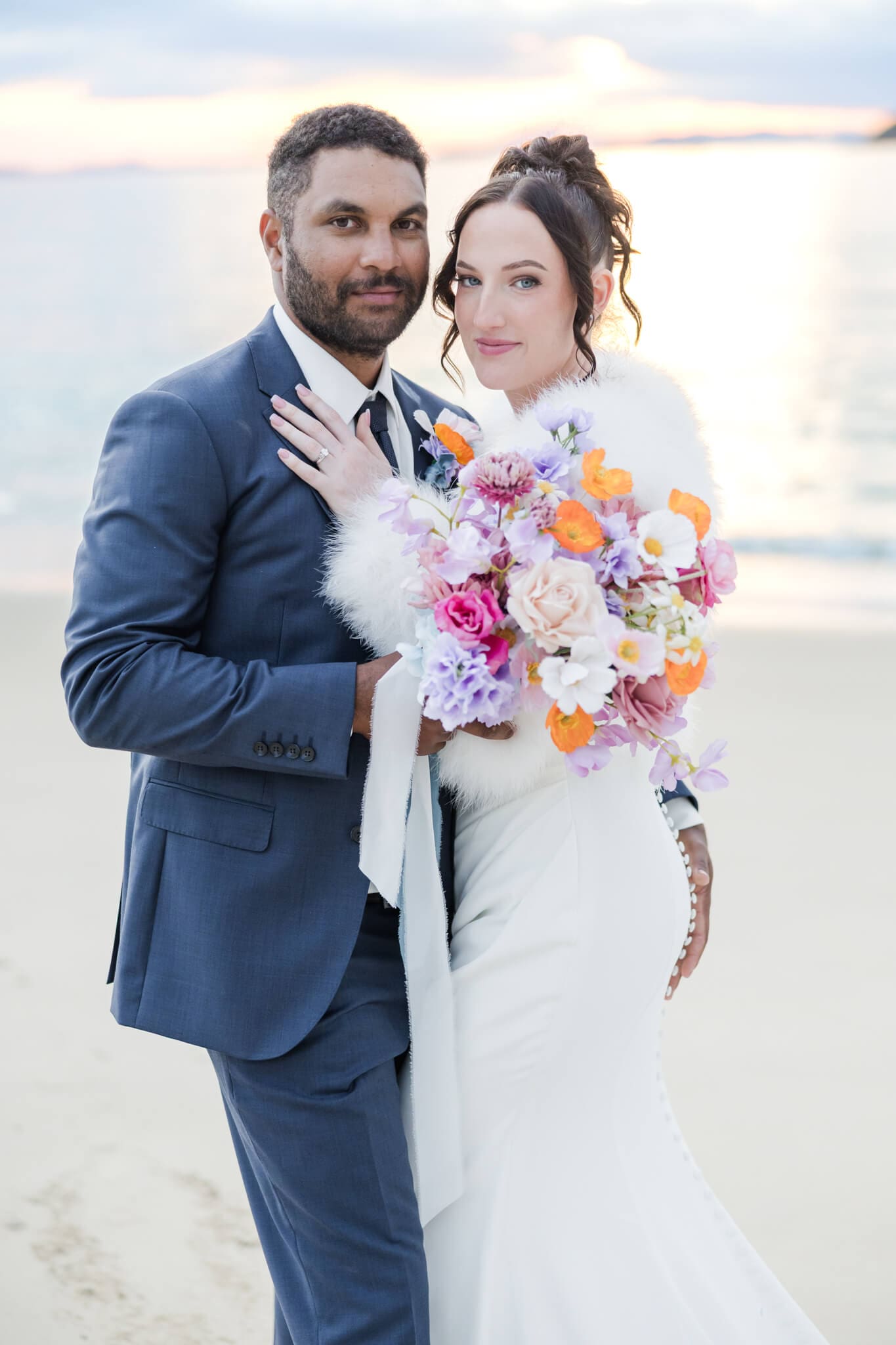 Bride and Groom portrait on Great Keppel Island, a wedding venue at Yeppoon.