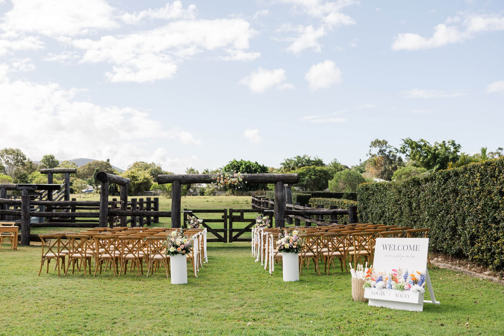 Wedding Ceremony area option at The Paddock Yeppoon.