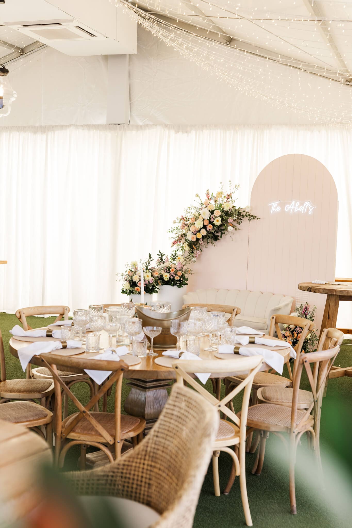 Beautiful table settings at The Paddock Yeppoon, a wedding venue that is luxurious and stunning.