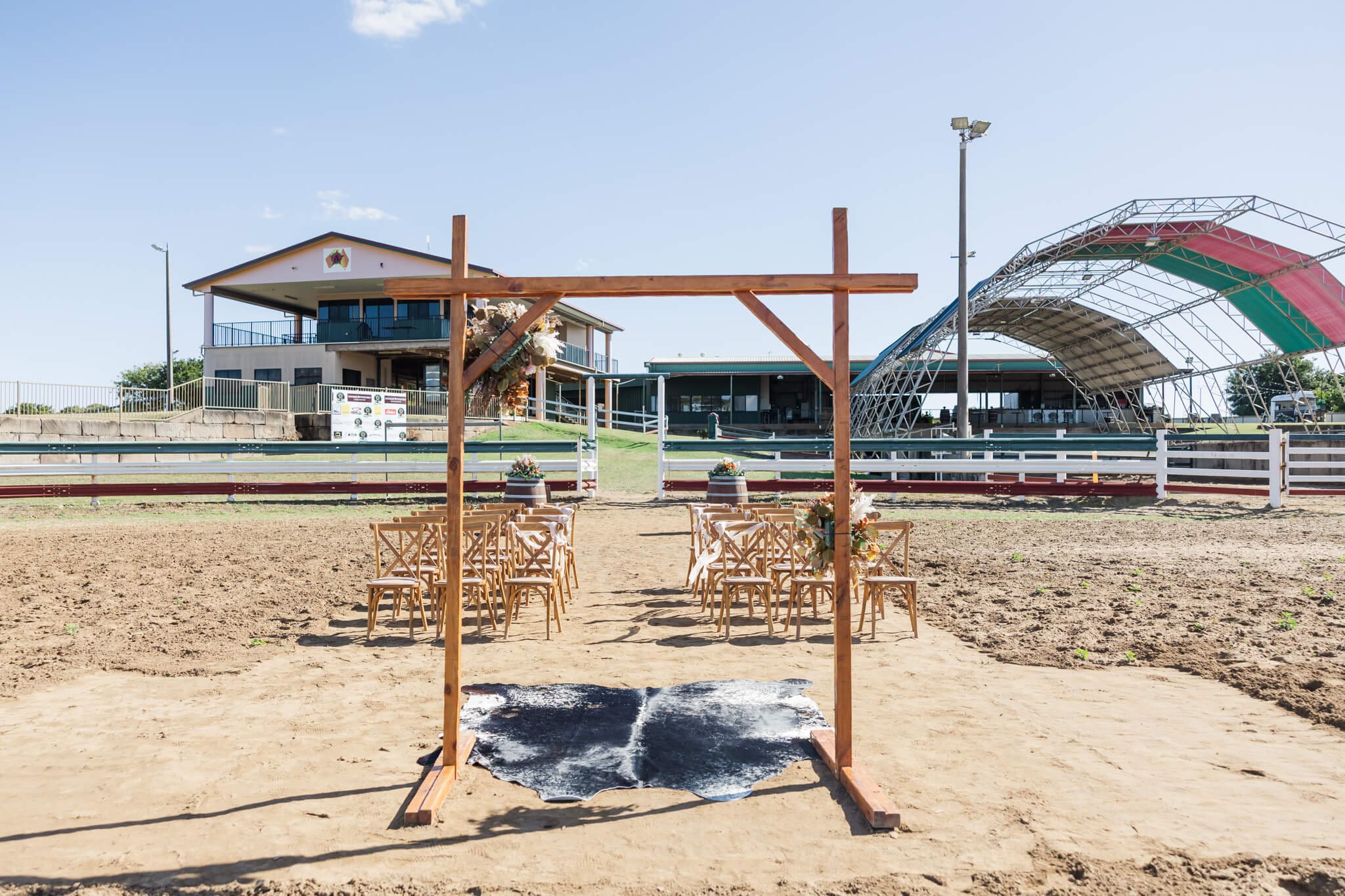 View of the pavilion at Paradise Lagoons Rockhampton, looking up from the arena area. 