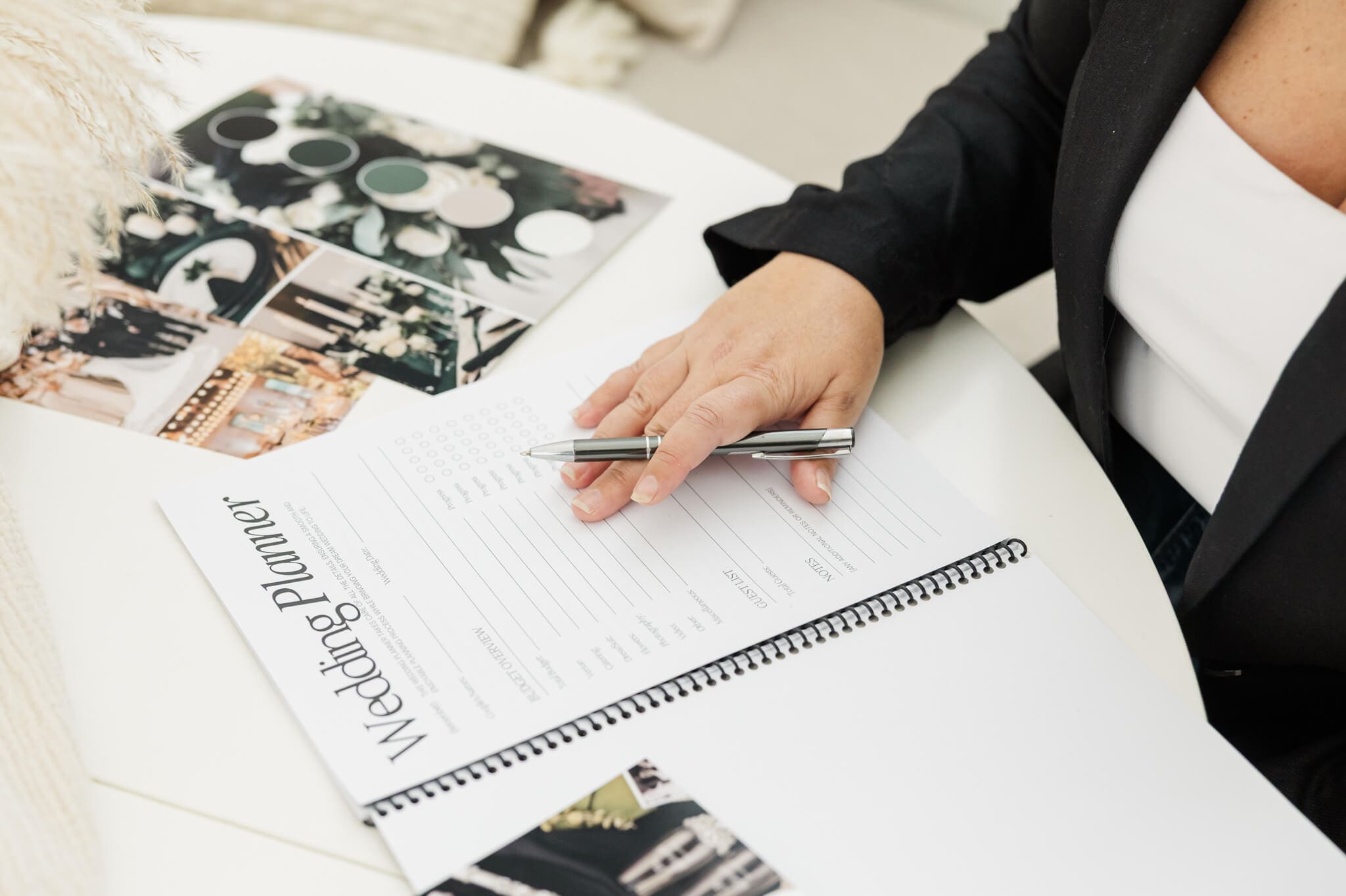 An event planner shows her skills for her personal branding photos.