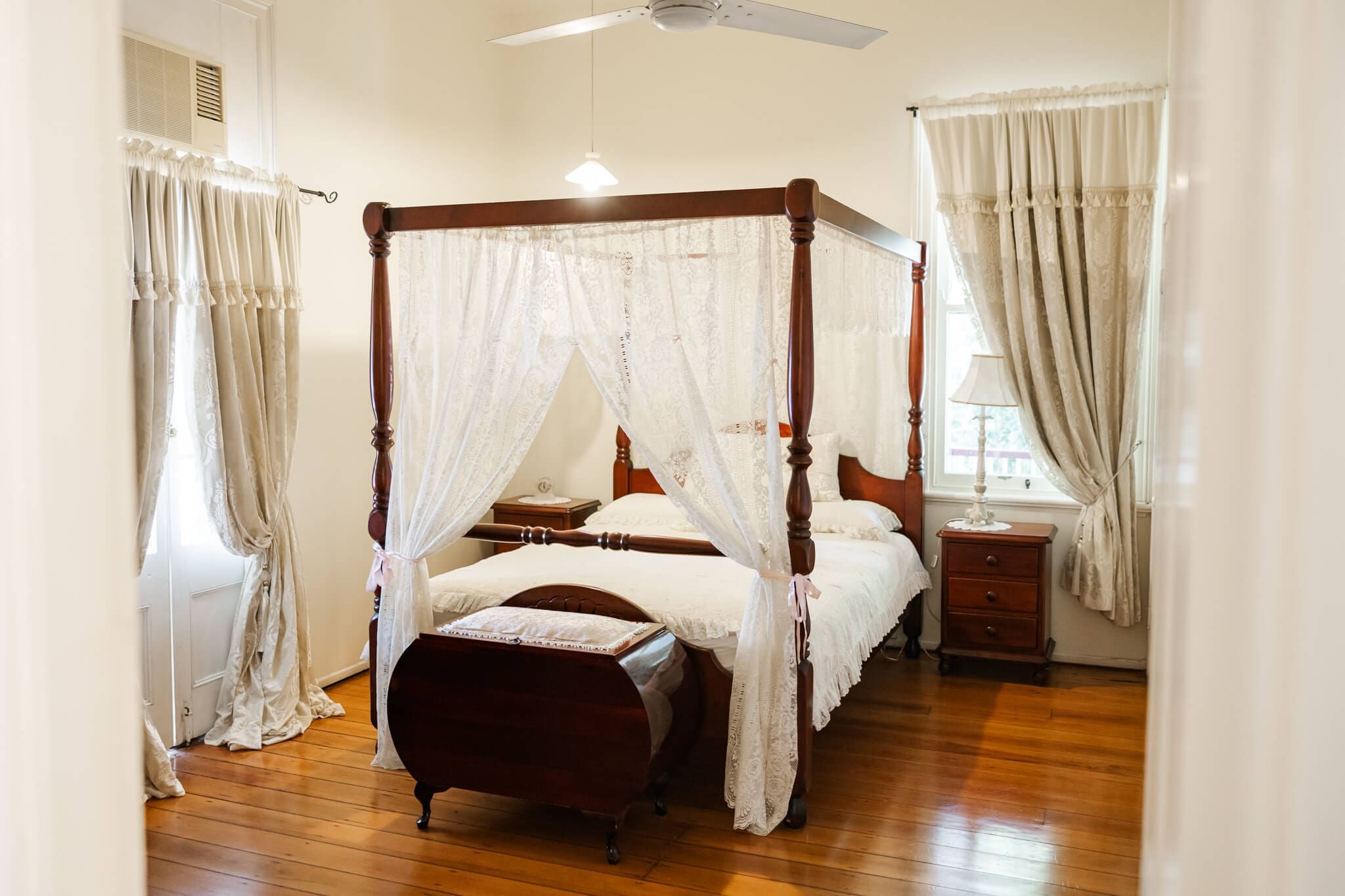 Master bedroom at St Aubin's Village, a Rockhampton wedding venues.