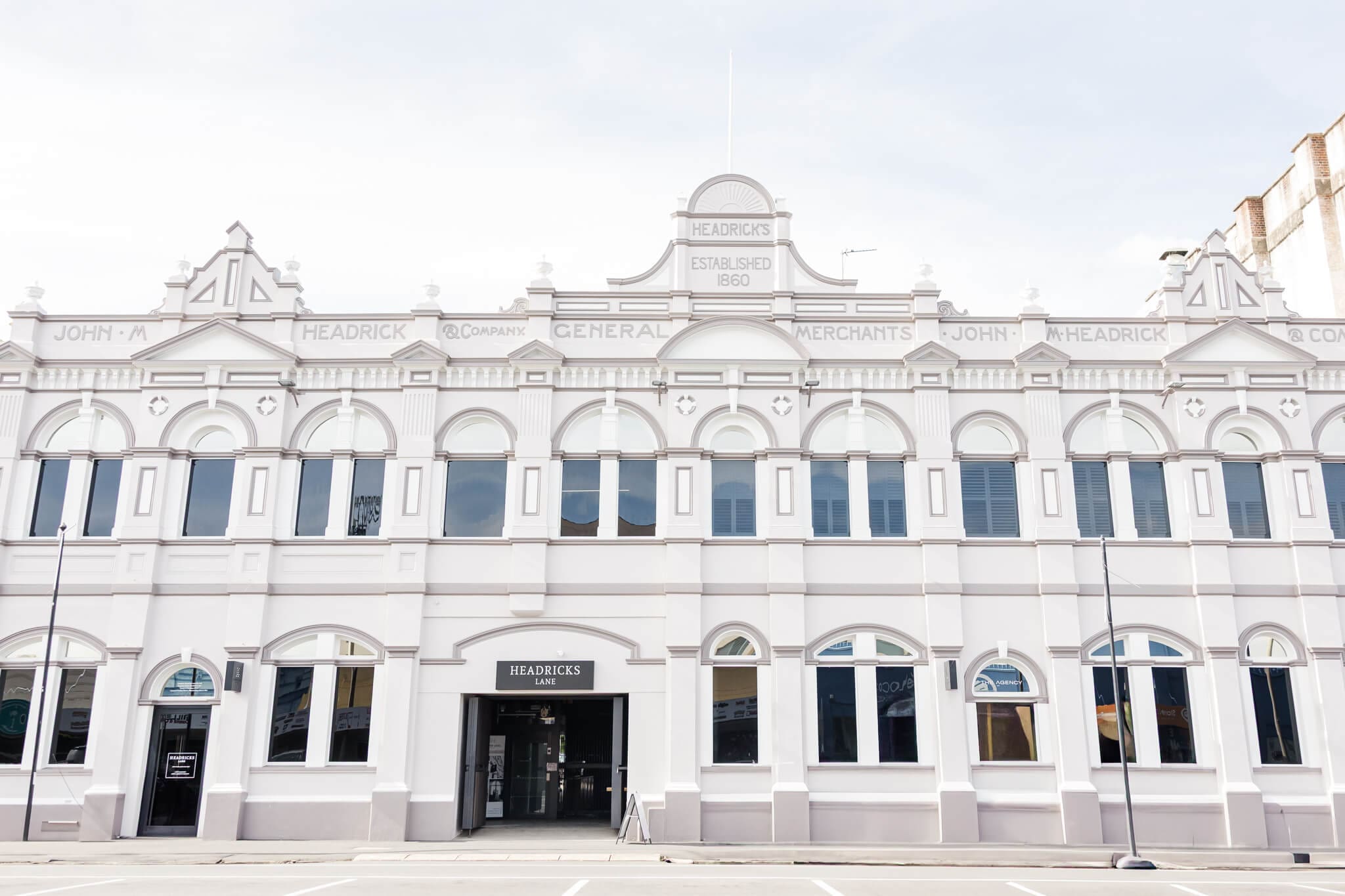 A beautiful Rockhampton wedding venue, Headrick's lane, featuring historic architecture.