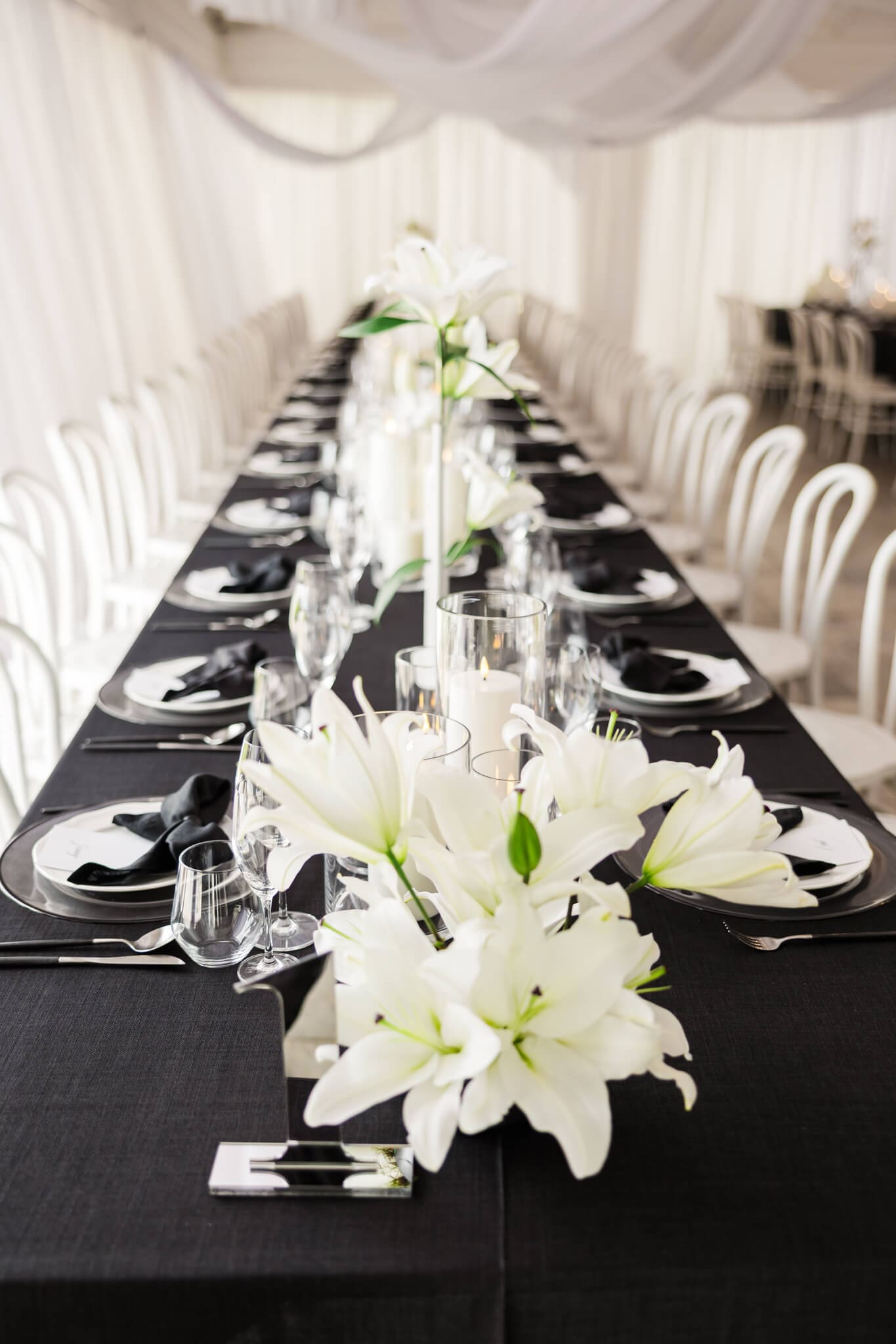 Luxury details by Vintage Hire Rockhampton, decorating Ambrym Estate for a wedding reception. Captured by Julie-Anne Photography.