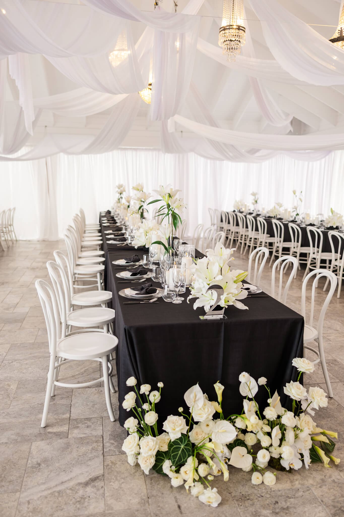Luxury wedding hire Rockhampton, decorating Ambrym Estate for a wedding reception