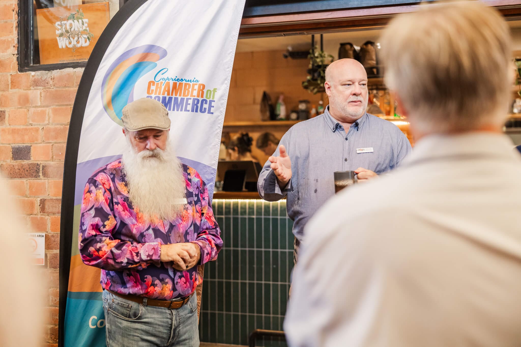 Business man introduces himself at the Capricornia Chamber of Commerce event in Yeppoon.