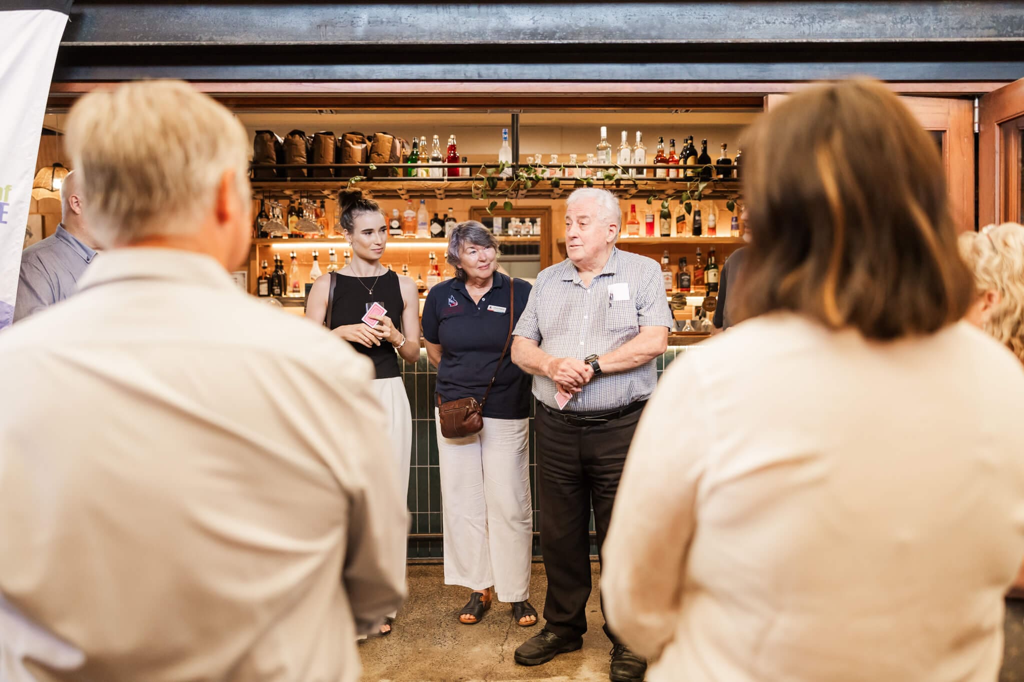 Business man introduces himself at the Capricornia Chamber of Commerce event in Yeppoon.