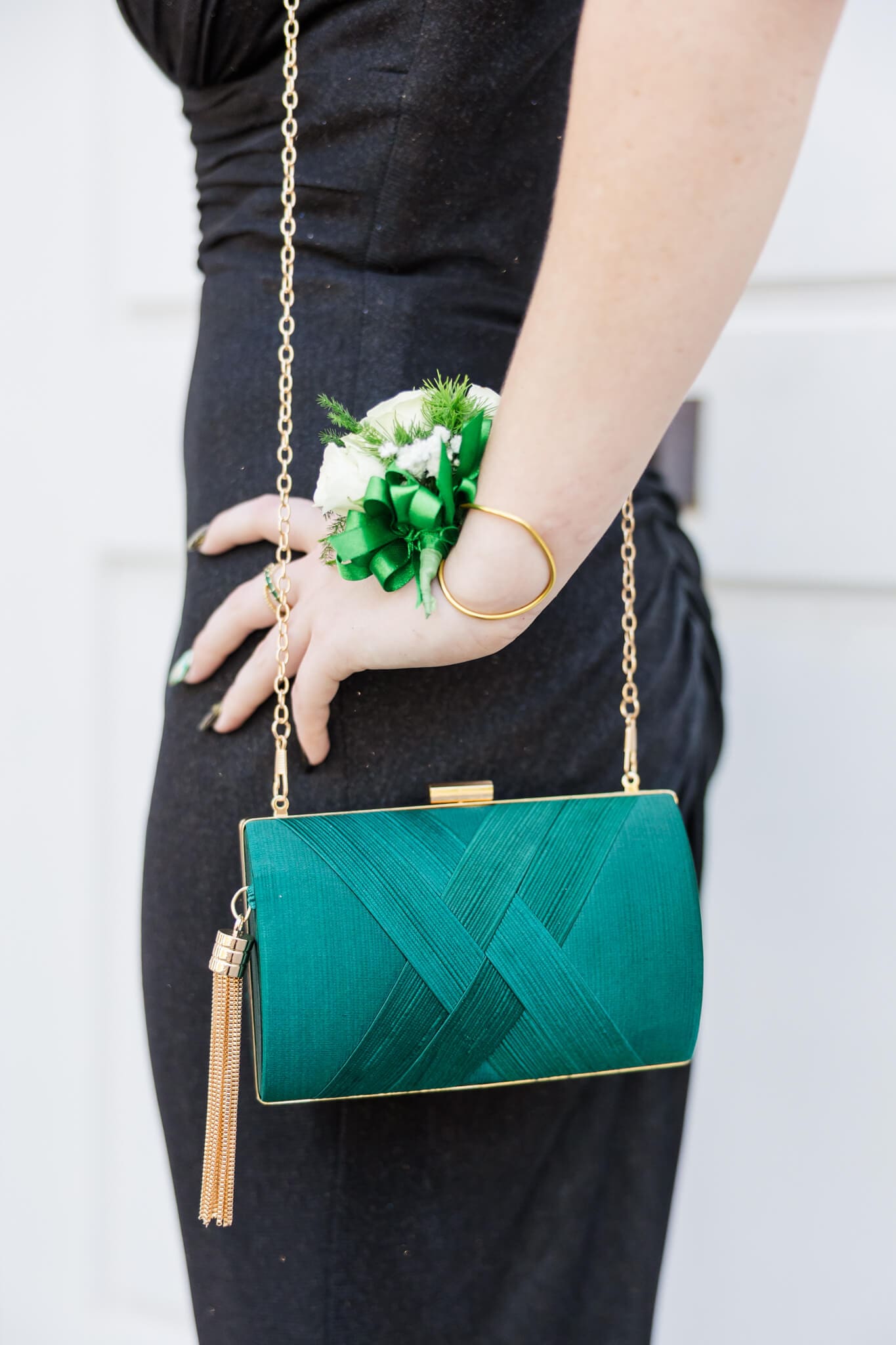 Floral corsage detail shot of a stunning floral piece created by Lilly and Lotus