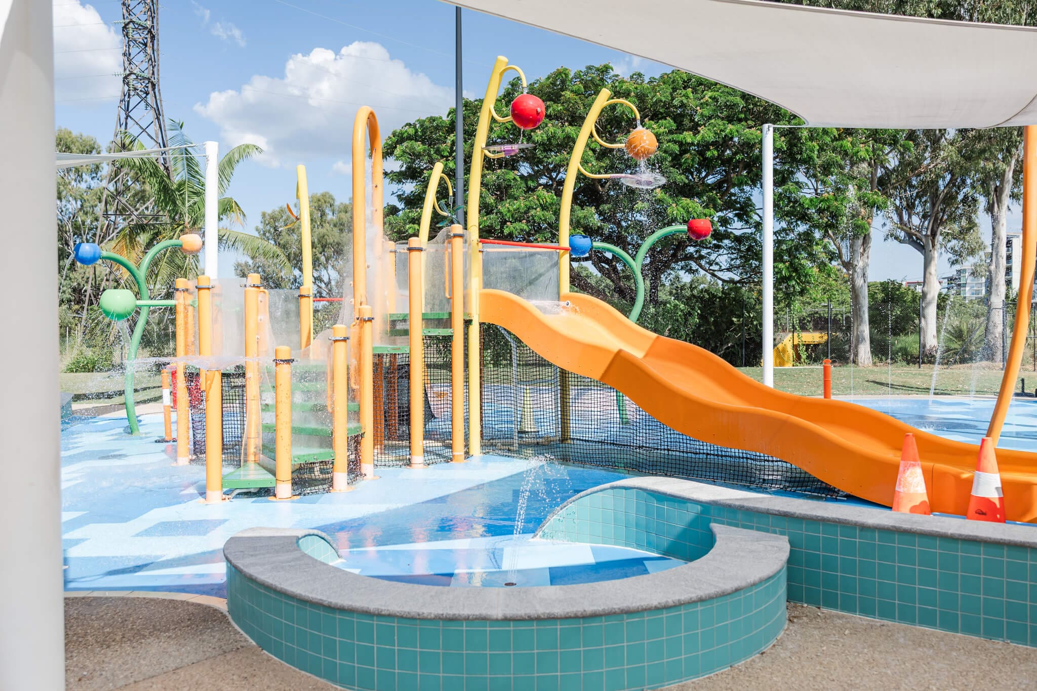 Waterplay area at one of the Rockhampton pools, Southside.