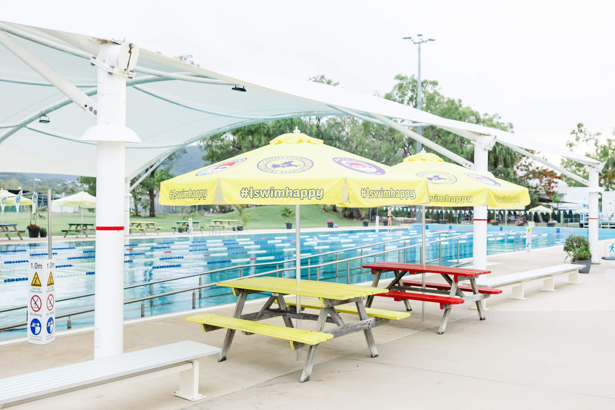 Eating tables at one of the pools in Rockhampton.