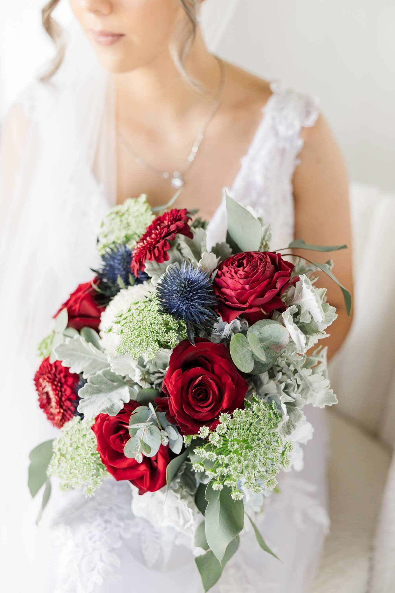 A stunning bride's wedding bouquet, created by Dusty Blooms, a Yeppoon florist.