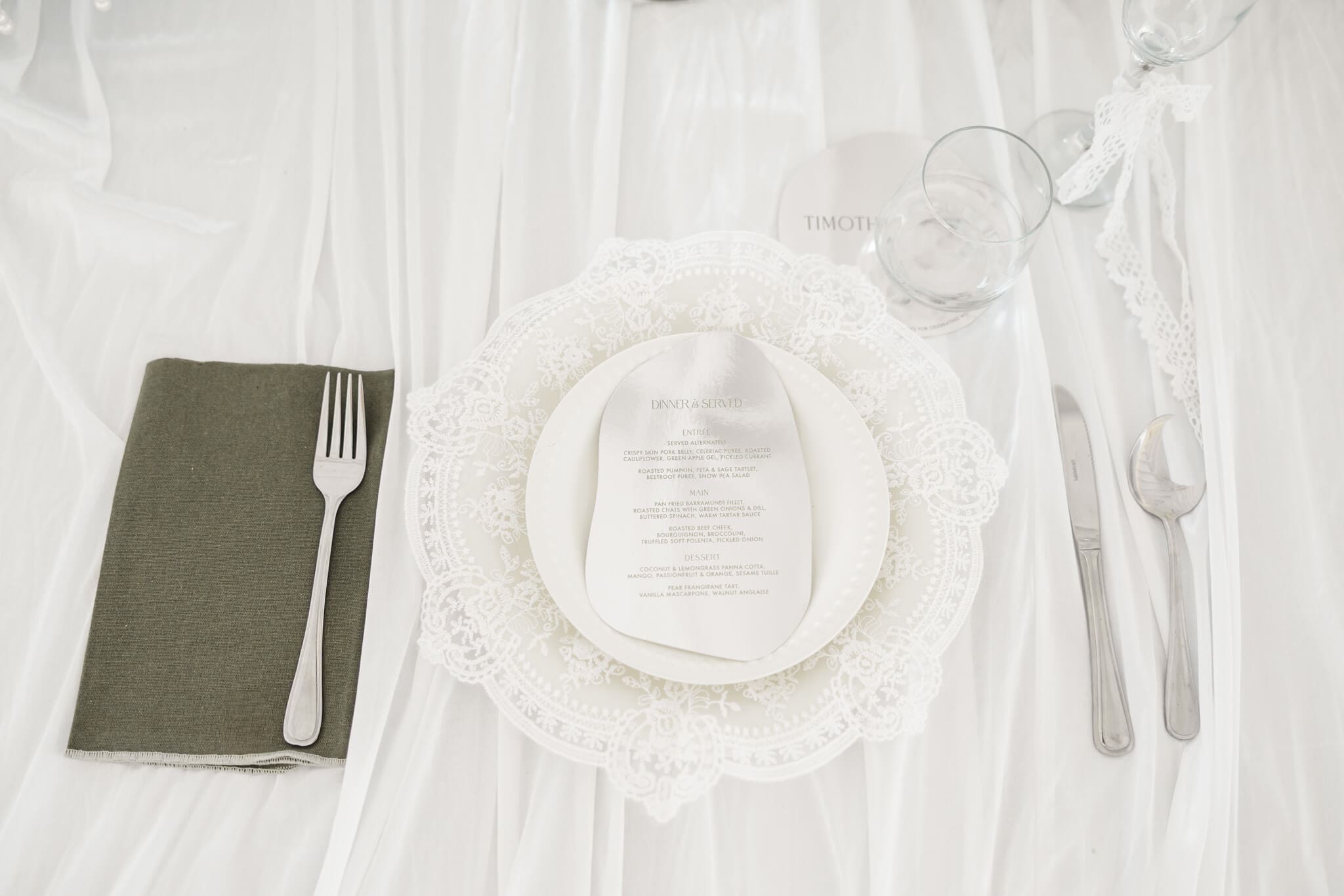 Detail shots of beautifully styled wedding reception at Ambrym Estate, Yeppoon Queensland.