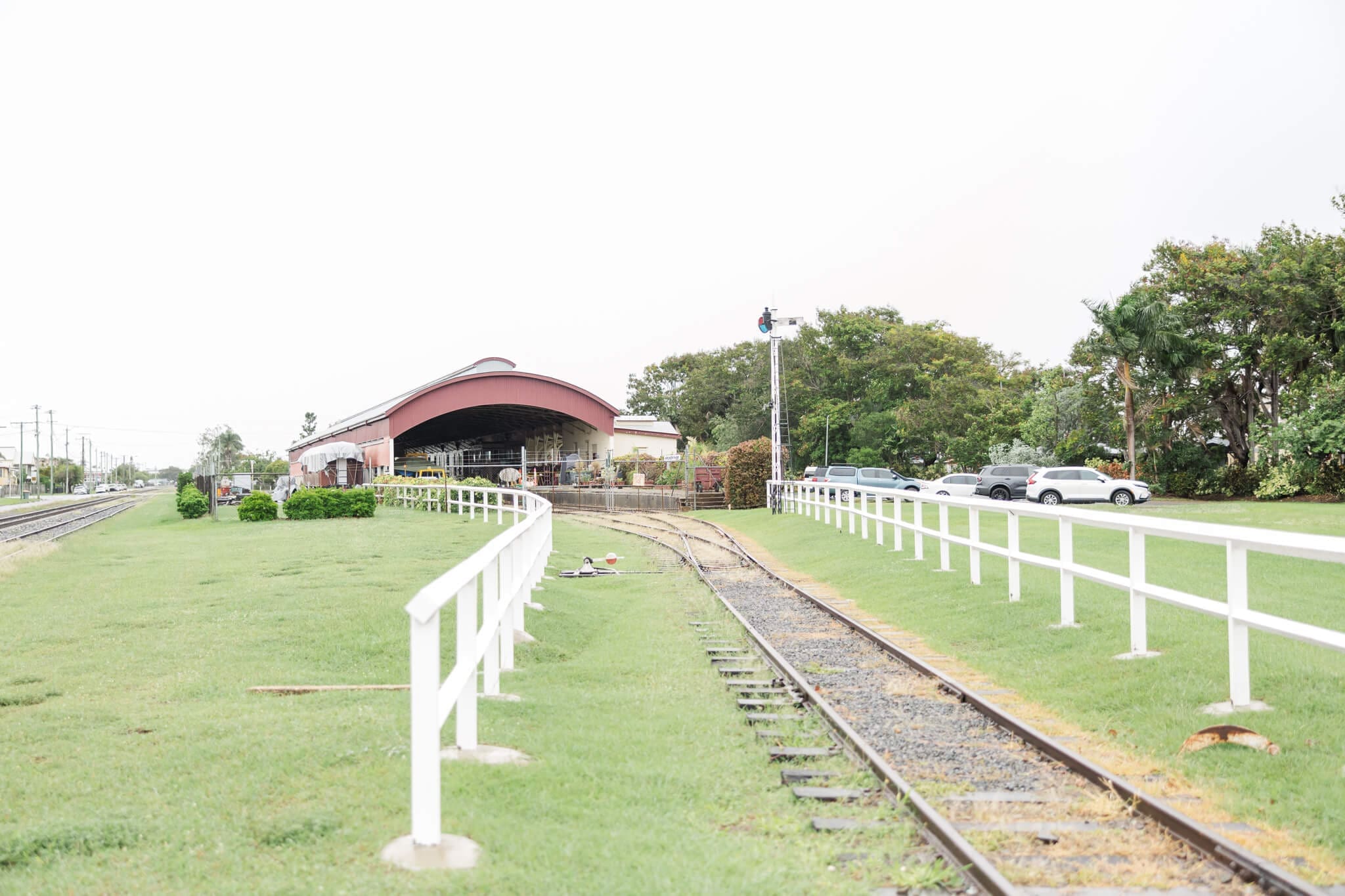 The historical train station in Rockhampton - Archer Park Rail Museum, showing railway tracks and the station.