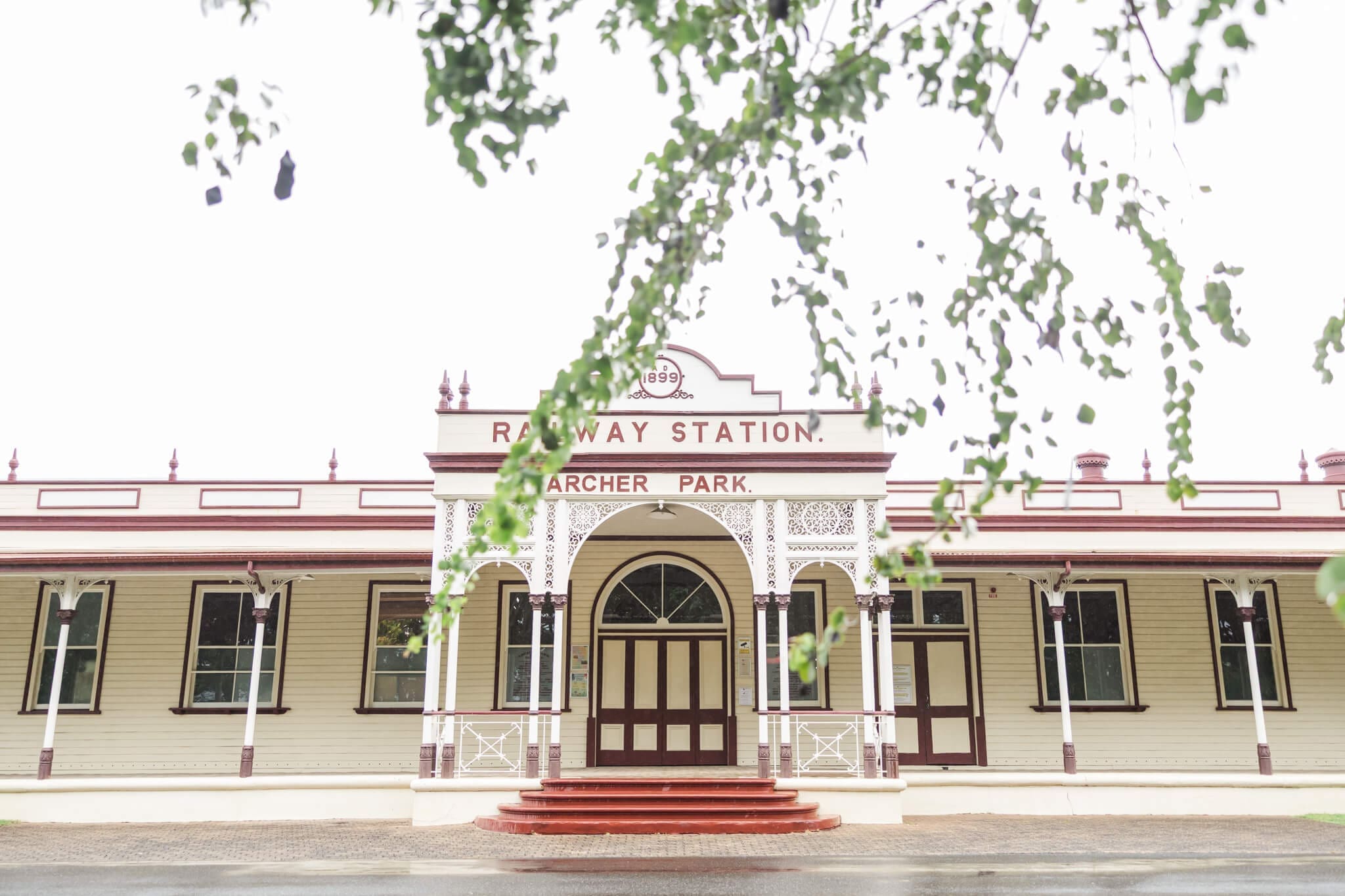 The veranda space at the Archer Park Rail Museum, a beautiful venue suitable for engagement parties.