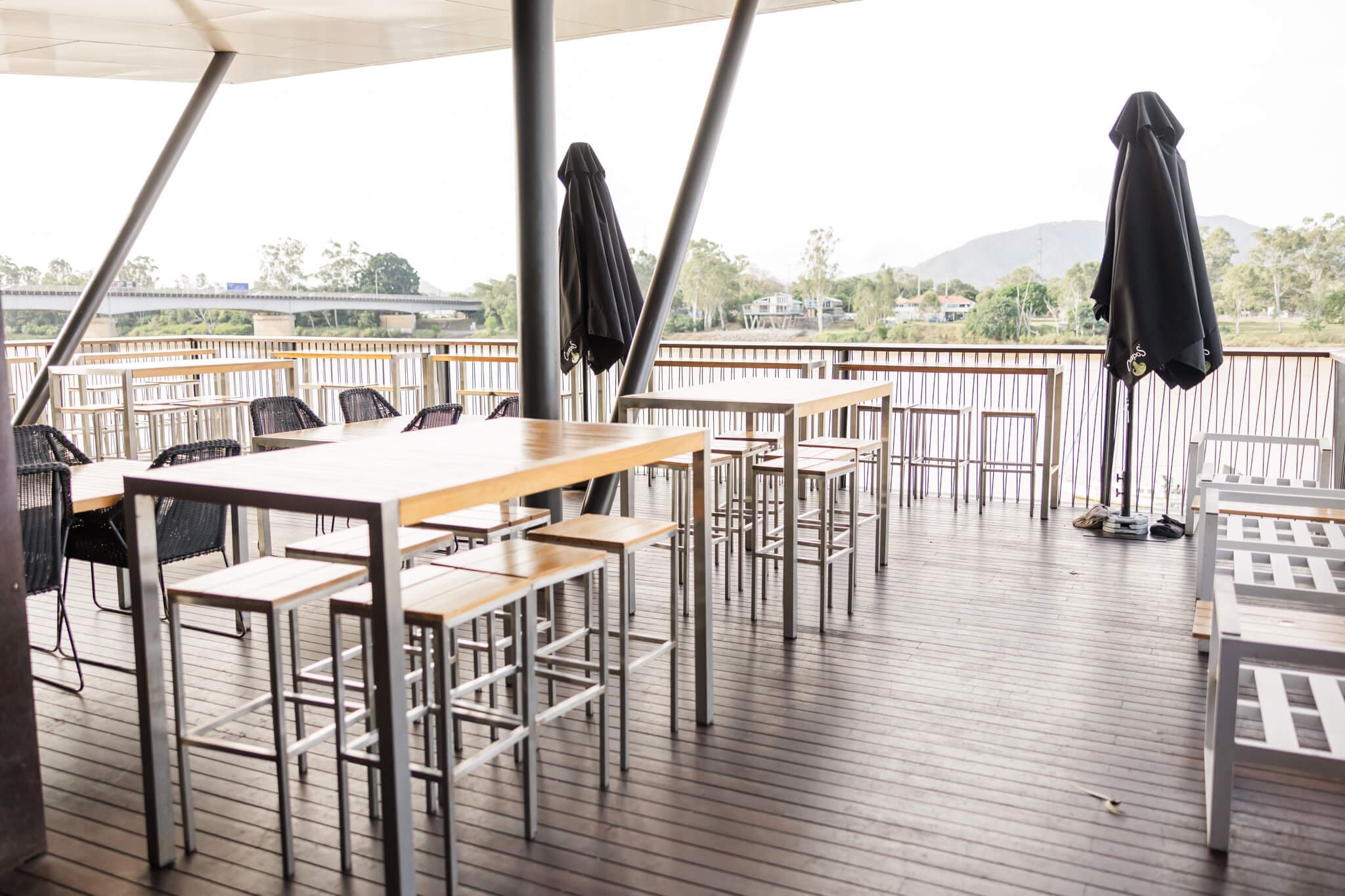 The Boathouse, Rockhampton, a restaurant overlooking the Fitzroy River.