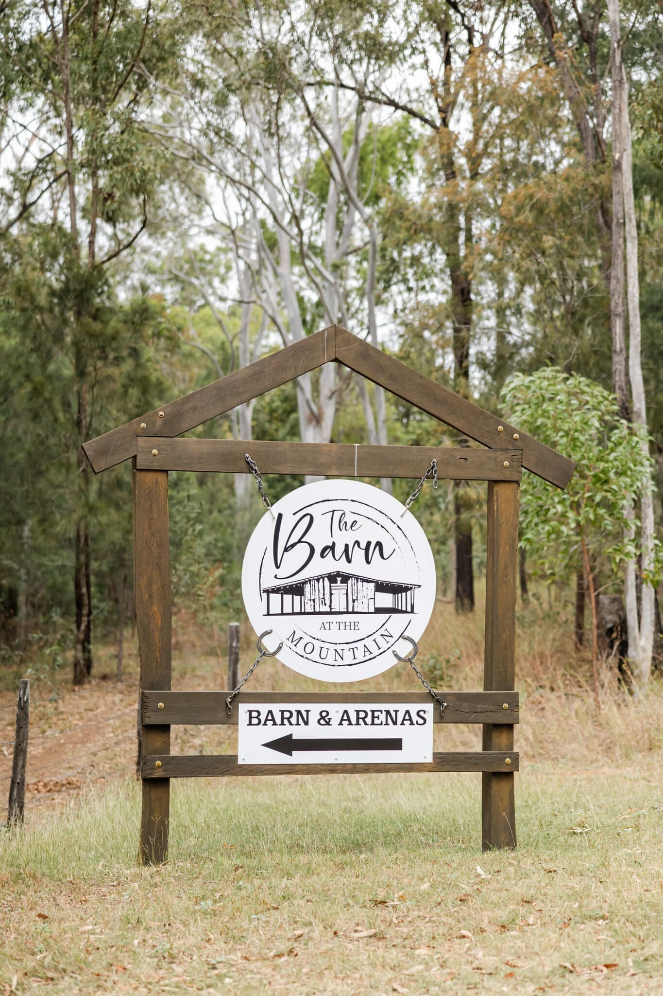 Signage to a wedding venue near Yeppoon.
