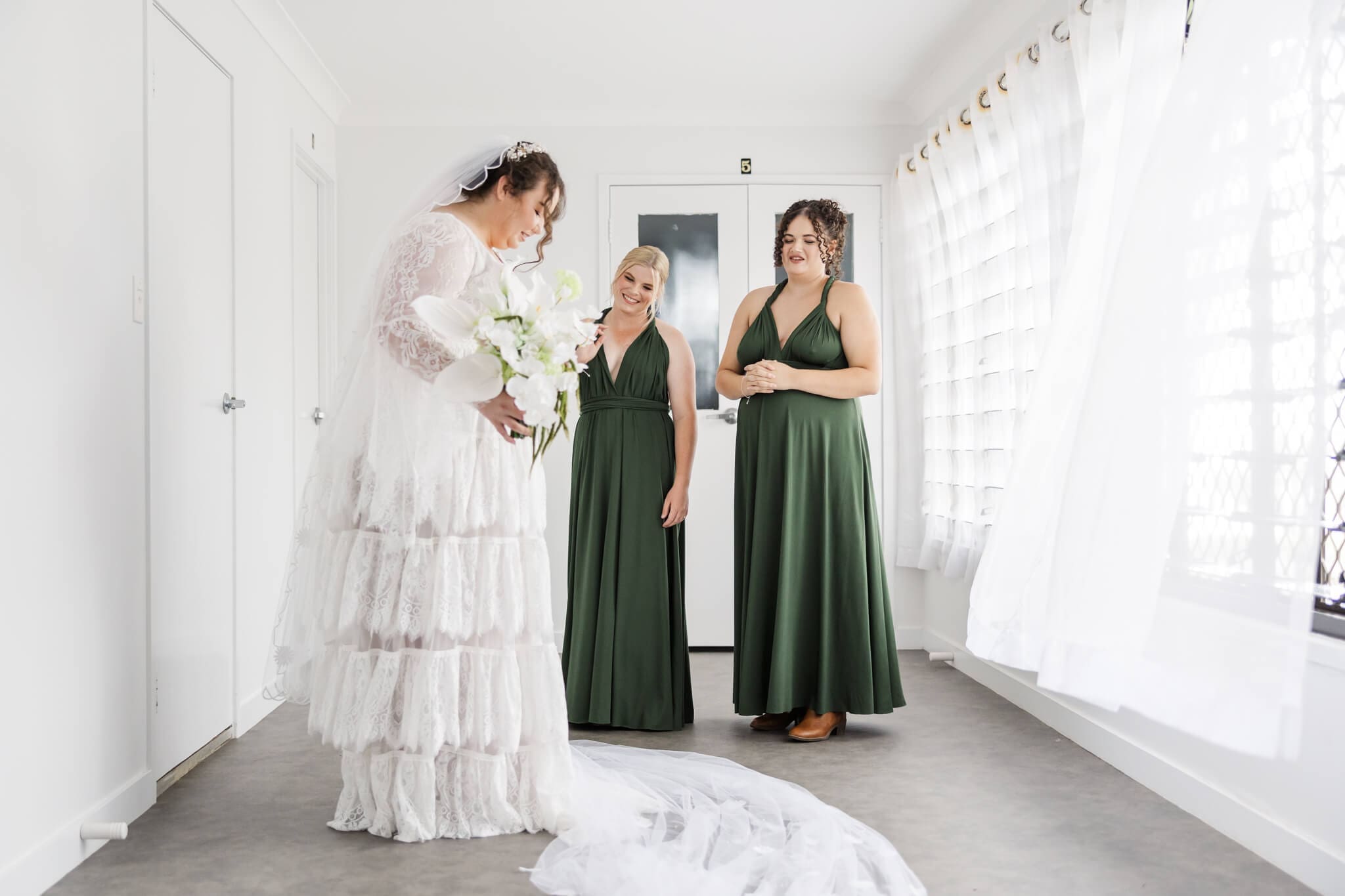 Bride getting ready with her bridesmaids at The Haven Yeppoon.